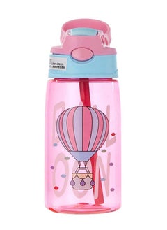 Buy Kids Water Bottle with Silicone Straw and Handle, Easy Use for Girls and Boys, BPA-free Water Bottle for Kids 480 ML -Pink in UAE