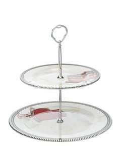 اشتري EDESSA Blooming 2 Tier Cake Stand 20 and 27cm - Elegant Display Stand for Stunning Cake Presentations في الامارات