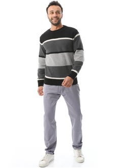 Buy Round Neck Slip On Pullover _ Black & Shades Of Grey in Egypt