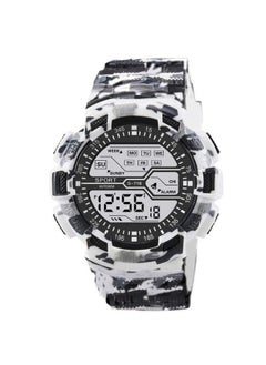 Buy Children's Digital Watch Waterproof Multifunctional Electronic Watch Alarm Chronograph Luminous Sports White Camouflage Watch in UAE