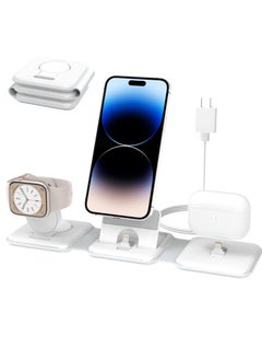 Buy Foldable 3 in 1 Charging Station, Protable Travel Charger Dock Stand for iPhone Multiple Devices, 10W Fast Charging Pad for iPhone 14 Pro Max/13/12/11/X, For Airpods, For Apple Watch 8/Ultra/7/6/SE/5 in UAE