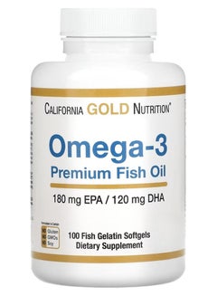 Buy California Gold Nutrition, Omega-3 Premium Fish Oil, 100 Fish Gelatin Softgels in Saudi Arabia