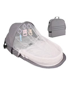 Buy Foldable Infant Crib,With Cartoon Toys, Detachable Cotton Cover,Suitable for travel and home use in UAE