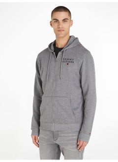 Buy Men's Original Logo Lounge Hoody, Grey in Saudi Arabia