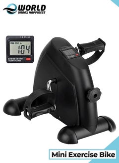 Buy Portable Electric Mini Exercise Bike Pedal Exerciser with LCD Display for Cardio with Adjustable Resistance in UAE