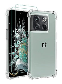 Buy Oneplus 10T 5G Case Clear Case with 2pcs Screen Protector Reinforced Corners TPU Shock-Absorption Flexible Cell Phone Cover for Oneplus 10T in UAE