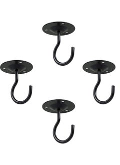 Buy Ceiling Hooks,Premium Heavy Duty Metal Hangers, Wall Mount Hangers for Hanging Bird Feeders, Planters, Lanterns, Artworks, String Lights, Wind Chimes, Baskets, 4PCS Black in Saudi Arabia