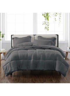 Buy 2-Piece Secure Sleep Classic Cotton Twin Fitted Bedsheet Set Grey 5 x 30 x 25 cm CN T2PCFTDS-LGRD in Saudi Arabia