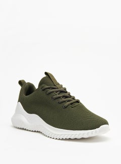 Buy Textured Slip on Mens' Sports Shoes Olive in UAE