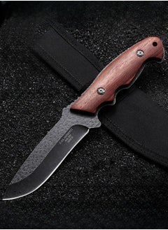 Buy 5CR15MOV Stainless Steel Survival Saber High Hardness Self-defense Portable Knife Straight Knife Camping Survival Knife in Saudi Arabia