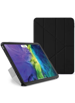 اشتري Origami Case Cover for iPad Air 5 10.9 inch 5th / 4th Generation (2022 / 2020) Apple Pencil 2 Sync Charge Compatible - Black في الامارات