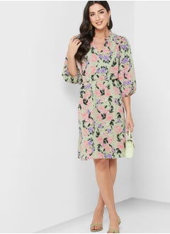 Buy Puff Sleeve Tiered Dress in UAE