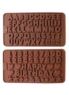 Buy Chocolate Mold Letters and Numbers Silicone Candy Molds Happy Birthday Cake Decorating Symbols Shapes Number Dies Baking Mini Chocolate Alphabet Molds Easy Clean Silicone Alphabet Molds in UAE