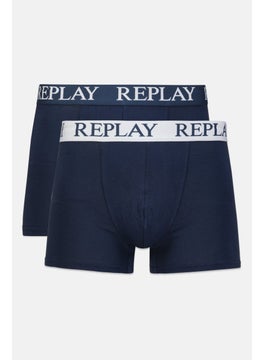 اشتري Men 2 Pc Cotton Stretch Trunks, Navy في الامارات