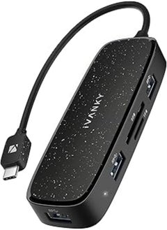 اشتري iVANKY USB-C Hub Classic, 7-in-1 USB C Hub Multiport Adapter, with 4K HDMI, 100W Power Delivery, 3 USB-A 3.0, SD/TF Card Readers, Compatible for M1 MacBook Pro/Air, XPS and More Type C Devices في مصر