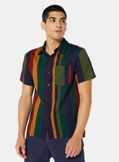 Buy Stripe Relaxed Collared Shirt in UAE