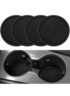 Buy 4 Pack Car Cup Coaster, Universal Non-Slip Cup Holders Embedded in Ornaments Coaster, Car Interior Accessories, Black in Saudi Arabia