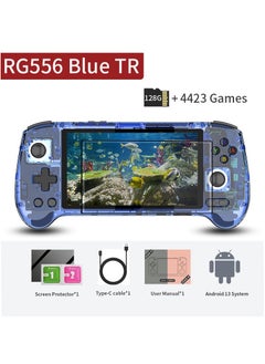 Buy ANBERNIC RG556 Handheld Game Console Unisoc T820 Android 13 5.48 inch AMOLED Screen 5500mAh WIFI Bluetooth Retro Video Players (Blue 128G) in Saudi Arabia