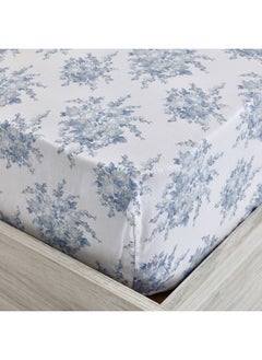 اشتري Flora Queen - Sized Fitted Sheet Set White And Blue - 150X200Cm في الامارات