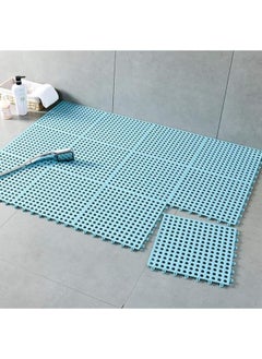 Buy 12 Pieces Rubber Flooring Interlocking Soft PVC Non-Slip Tile Splicing Waterproof Mat in UAE