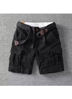 Buy 2024 Spring Summer New Casual Shorts Multi-Pocket Plus Size Trendy Black in Saudi Arabia