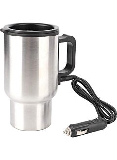 اشتري Stainless Steel Car Electric Heating Mug Drinking Cup Travel Kettle Water Boiler for Water Tea Coffee Milk في الامارات