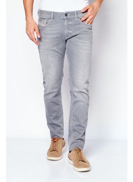 اشتري Men Skinny Fit Washed Stretchable Denim Jeans, Grey في الامارات