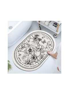 Buy Retro Oval Diatomaceous Earth Absorbent Floor Mat in Saudi Arabia