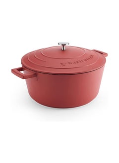 Buy MasterClass Casserole Dish with Lid, Large 5L/28 cm, Lightweight Cast Aluminium, Induction Hob and Oven Safe, Red in UAE