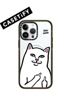 Buy Apple iPhone 15 Pro Case,Middle finger cat Magnetic Adsorption Phone Case - Semi transparent in UAE