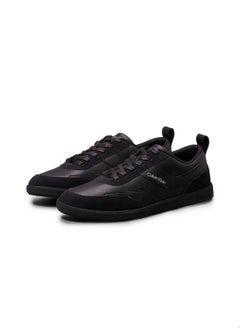 Buy Men's Low Top Lace Up Trianers - Leather, Black in UAE