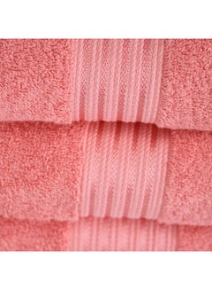 اشتري 10 Pcs Events Dyed Towel set 550 GSM 100% Cotton Terry Viscose Border 2 Bath Towel (75x145) cm 2 Hand Towel (50x90) cm 6 Face Towel (33x33) cm Premiun Look Luxury Feel Extremely Absorbent Peach Color في الامارات