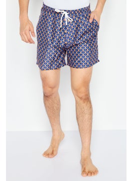 Buy Men Printed Board Shorts Swimwear, Navy Combo in UAE