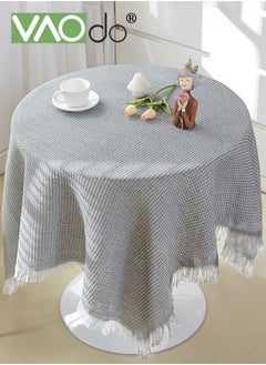 اشتري Simple Tablecloth Desktop Heat Insulation Table Mat Home Decoration Waterproof Oil-Proof Rectangular Tablecloth 90*90 CM Grey في الامارات