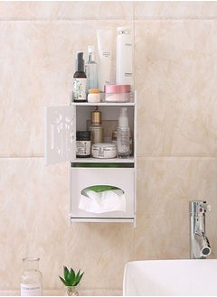 اشتري Bathroom Storage Shelf Cabinet Rack White في الامارات