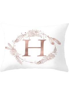 Buy H Letters Printed Throw Pillow Cover White 30 X 50cm in UAE