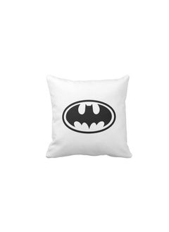 Buy Square pillow with "Batman logo" print, white, size 40x40 cm in Saudi Arabia