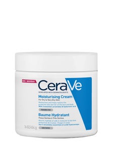 اشتري CeraVe  48H Body and Face Moisturizer for Dry to Very Dry Skin with Hyaluronic Acid and Ceramides Fragrance Free , 454 g في السعودية