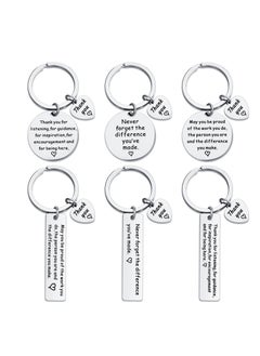 اشتري 6 Pieces Thank You Gifts Appreciation Keychain Make a Difference Keychain Appreciation Gifts for Coworker Nurse Teacher في الامارات