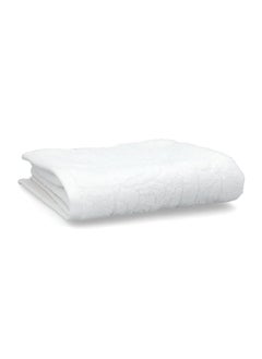 Buy Highly Absorbent Premium Quality Jacquard Hand Towel White 50 x 100 cm in Saudi Arabia