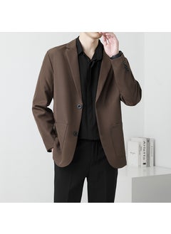 اشتري Business Long Sleeve Suit Jacket Brown في الامارات