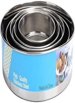 اشتري Flour Sifter, 6 Pieces Stainless Steel Fine Mesh Flour Sieve Set, Round Shape Flour Filter Sieve, Kitchen Tools for Baking Cakes, Bread, Chef في مصر