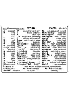 Buy PC Reference Keyboard Shortcut Sticker Adhesive For PC Laptop Desktop(For Word Excel) in Saudi Arabia