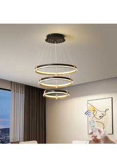 Buy Modern Led Chandelier With Dimmable Suspension And Remote Adjustable Circular Shape Suitable For Kitchen Island, Dining Room, Living Room, And Bar 65w in Saudi Arabia