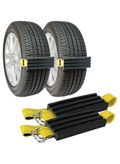 Buy Tire Traction Device for Cars & Small SUVs, Set of 2 - Made in the USA, Anti Skid Emergency Tire Straps to Get Unstuck from Snow, Mud, & Sand - Snow Traction Mat or Tire Chain Alternative in UAE