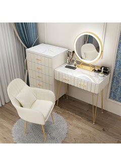 اشتري Multifunctional Makeup Vanity Dressing Table with Drawers and Chair 80 CM في الامارات