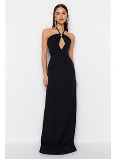 Buy Black Evening Dress With Accessory Detail TPRSS23AE00183 in Egypt