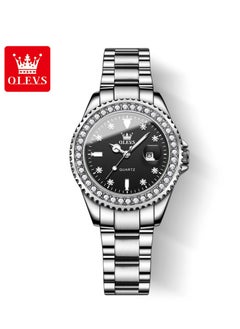 Buy Watches for Women Stainless Steel Quartz Water Resistant Analog Watch 34mm Silver 9945 in Saudi Arabia