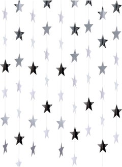 اشتري Star Paper Garland 8Pcs 4m Long Banner Backdrop Party Decorations Reflective Star Paper Garland Sparkling Star Bunting Banner Decorations for Wedding Birthday Party Holiday Banner Backdrop في الامارات