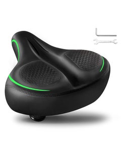 اشتري Bicycle Seat, Comfortable Oversized Extra Thick Bicycle Seat with Dual Shock Ball Memory Foam Wide Bicycle Saddle Unisex Suitable for Sport or Road Bikes, Easy Installation with Installation Tool في السعودية